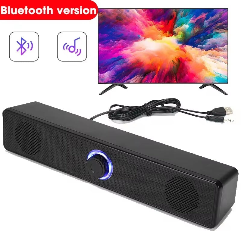 Ultimate Bluetooth 4D Surround Soundbar with Subwoofer - Home Theater Experience with Powerful Bass for TV and Computer