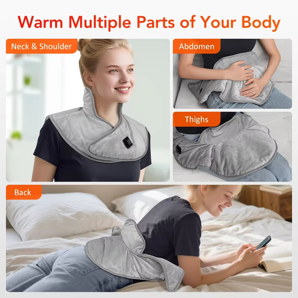Experience Ultimate Comfort with Our Electric Heated Shoulder and Neck Pad - 3 Adjustable Heat Settings for Soothing Relief