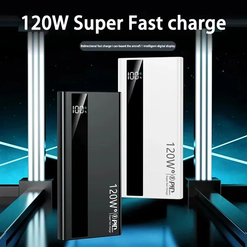 500000Mah Large Capacity Power Bank 120W Super Fast Charging Power Bank Portable Battery Charger for Iphone Xiaomi Samsung