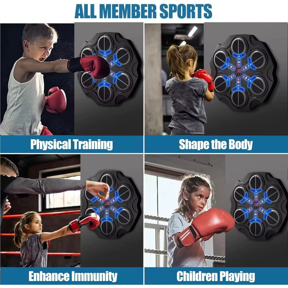 Smart Wall-Mounted Boxing Machine with Noise Reduction, Speed Adjustment, and LED Lights