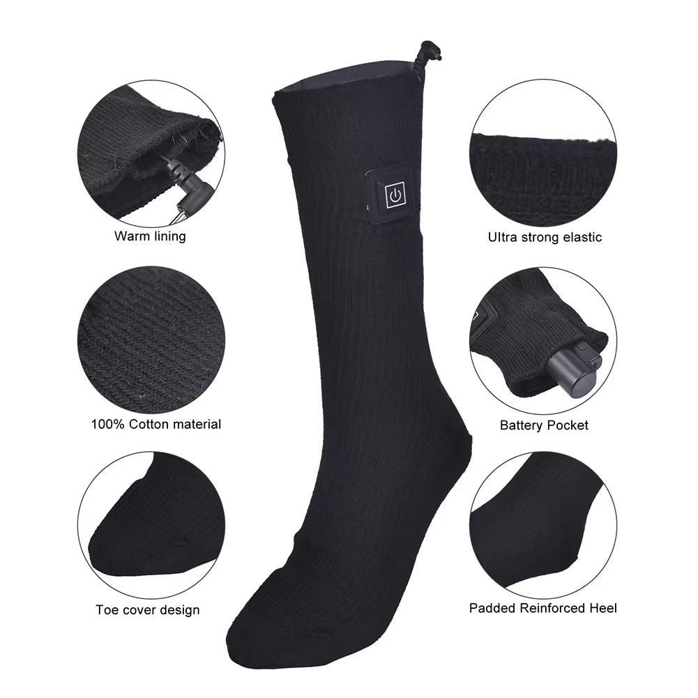 Ultimate Winter Heated Socks for Men & Women - Thermal Foot Warmers for Skiing, Trekking, and Outdoor Adventures