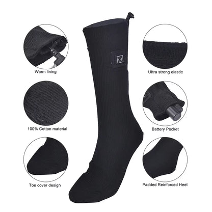 Ultimate Winter Heated Socks for Men & Women - Thermal Foot Warmers for Skiing, Trekking, and Outdoor Adventures
