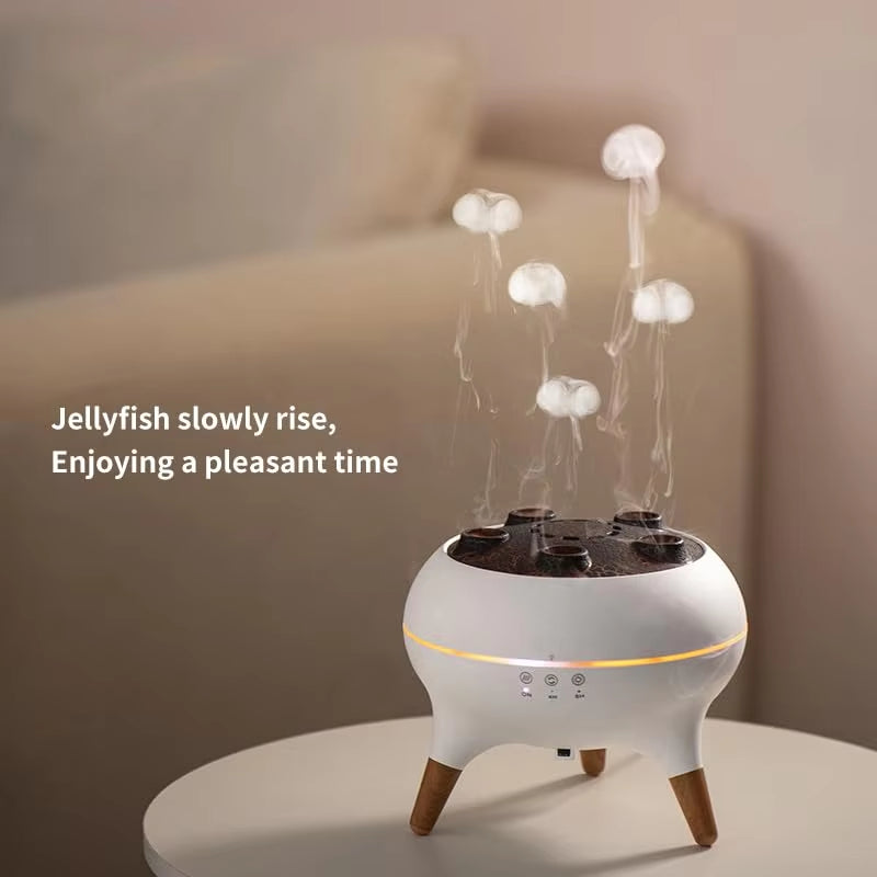 Dynamic Jellyfish Air Humidifier & Essential Oil Diffuser - 250ml with Remote Control & 7 Colorful Night Lights for a Relaxing Bedroom Atmosphere