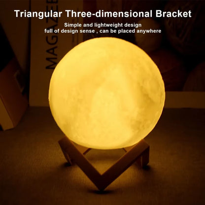 Enchanting 8Cm Moon Lamp LED Night Light - Battery Powered Starry Bedroom Decor & Perfect Kids Gift