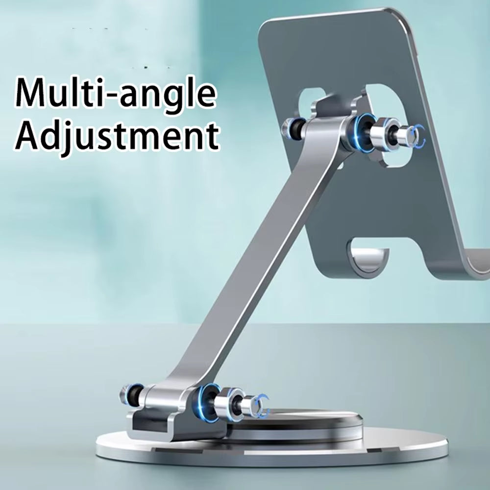 Adjustable 360° Rotating Metal Phone & Tablet Stand for iPhone, iPad, and Xiaomi - Perfect Desktop Holder