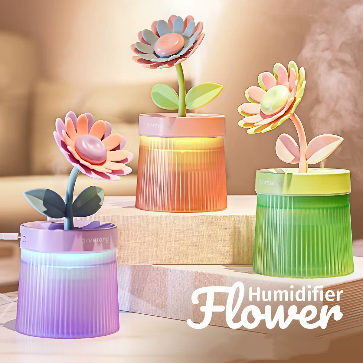 2024 Portable USB Ultrasonic Colorful Aroma Diffuser - Cool Mist Humidifier & Air Purifier with LED Light