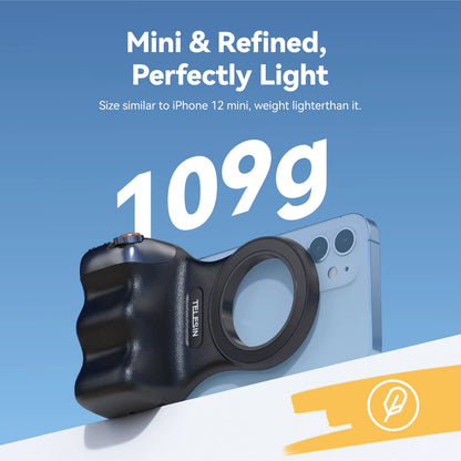 TELESIN Magnetic Phone Camera Hand Grip with Remote Control - Perfect Shooting Aid for iPhone, HUAWEI, and SAMSUNG Phones