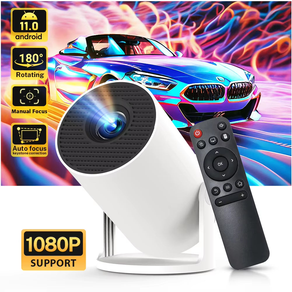 4K HD Projector X1BQ - Native 720P, Android 11, Dual WiFi 6, BT 5.0, 260 ANSI, 180° Rotatable - Ultimate Home Cinema & Office Upgrade!