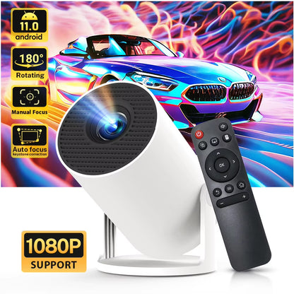 4K HD Projector X1BQ - Native 720P, Android 11, Dual WiFi 6, BT 5.0, 260 ANSI, 180° Rotatable - Ultimate Home Cinema & Office Upgrade!