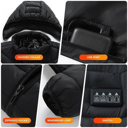 Stay Warm This Winter with Our Versatile Heated Jacket - Perfect for Men and Women!