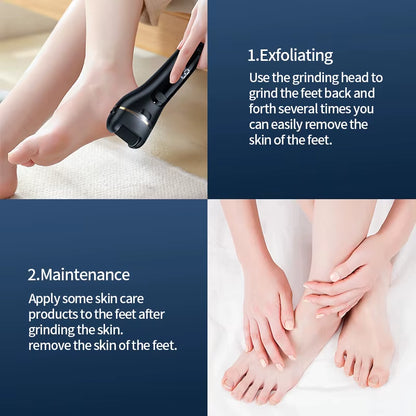Rechargeable USB Electric Foot Grinder - Adjustable Speed Callus Remover for Effortless Pedicure & Self-Care for Men & Women