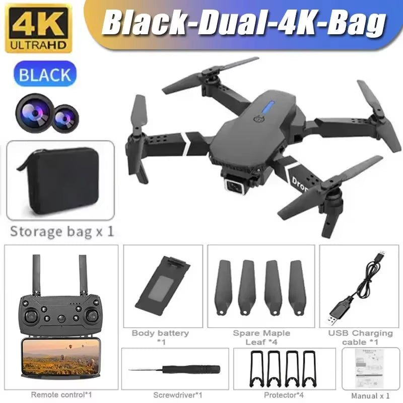 2025 E88Pro 4K Professional RC Drone with 1080P HD Camera - Foldable Helicopter, WIFI FPV, Height Hold - Perfect Gift Toy!