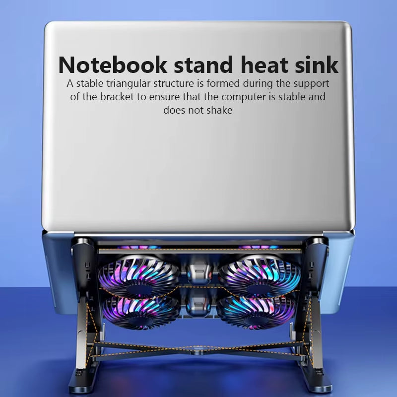 Ultimate Portable Laptop Cooler Stand - Adjustable Cooling Pad with 4 Fans for 13-17.3 Inch Notebooks - Foldable & Travel-Friendly