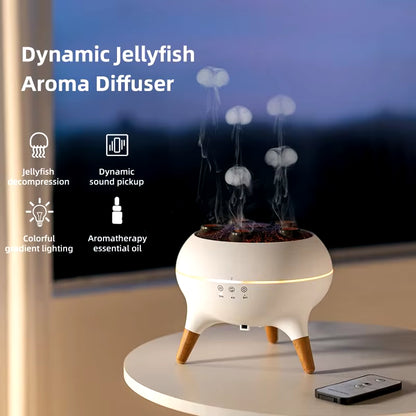Dynamic Jellyfish Air Humidifier & Essential Oil Diffuser - 250ml with Remote Control & 7 Colorful Night Lights for a Relaxing Bedroom Atmosphere