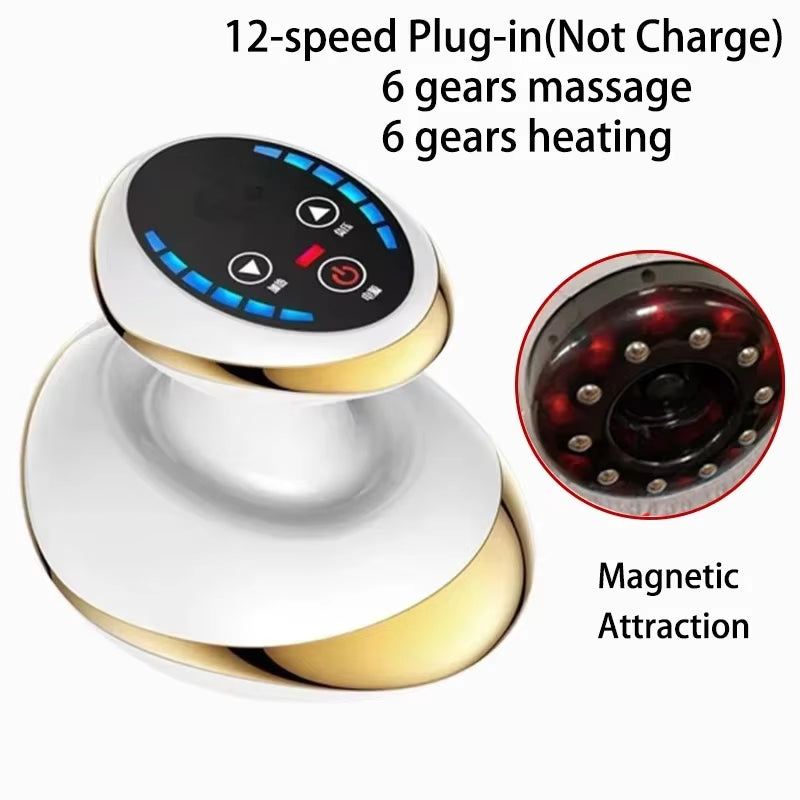 Rechargeable 6/9 Gear Negative Pressure Vacuum Suction Cup - Body Fat Burner & Guasha Massage with Electric Heating for Home Use