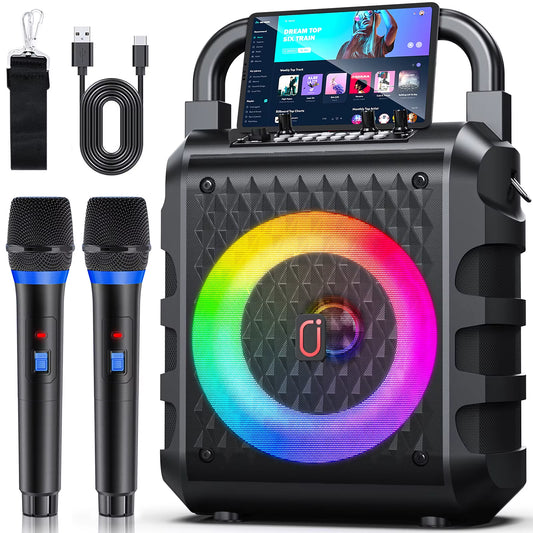 Ultimate Wireless Bluetooth Karaoke Speaker with LED Light - Portable Home Karaoke System with Microphone