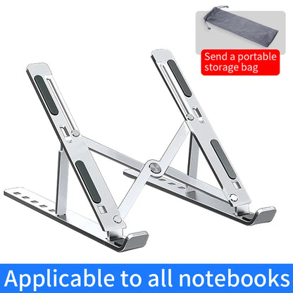 Adjustable Aluminum Alloy Laptop Stand - Foldable & Portable Cooling Holder with Non-Slip Design