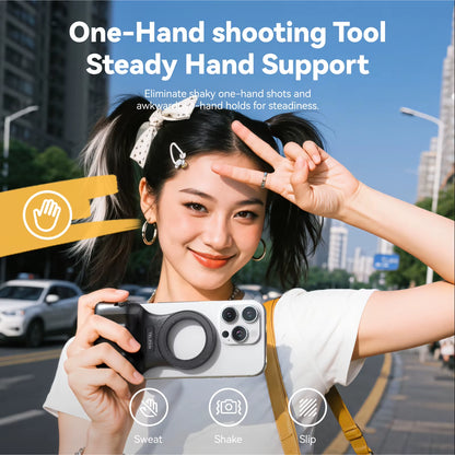 TELESIN Magnetic Phone Camera Hand Grip with Remote Control - Perfect Shooting Aid for iPhone, HUAWEI, and SAMSUNG Phones