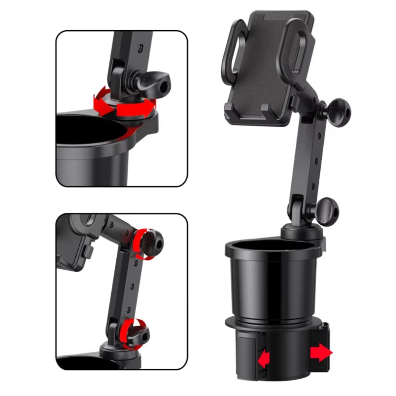 Ultimate Car Cup Holder Expander & 360° Smartphone Mount - Perfect Auto Interior Accessory!