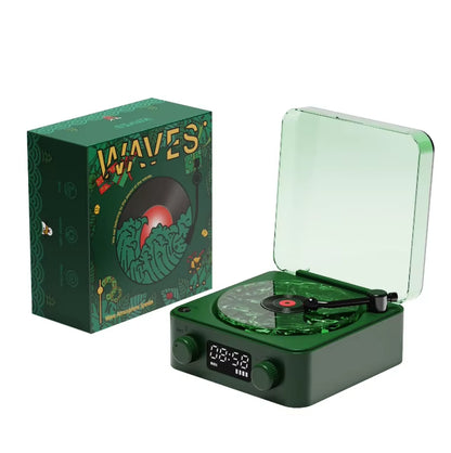 Vintage Mini Bluetooth Speaker with RGB Light - Portable White Noise Sleep Aid & Subwoofer, TF Card Support