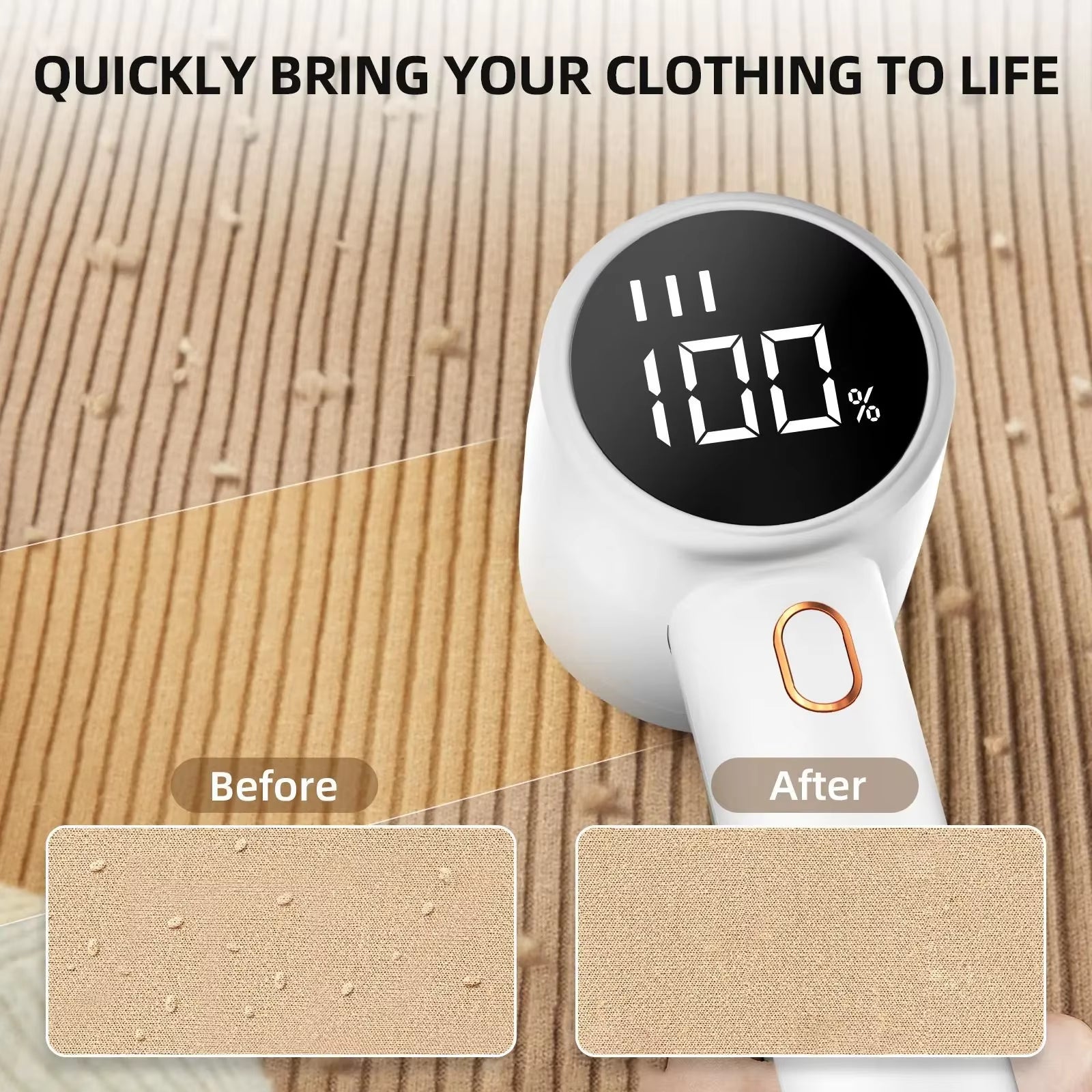 Revolutionary Wireless Electric Lint Remover with Adjustable Gears & LED Display - Portable Hairball Trimmer for Sweaters & Clothes