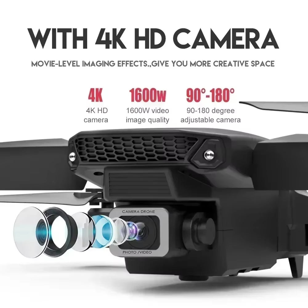 2025 E88Pro 4K Professional RC Drone with 1080P HD Camera - Foldable Helicopter, WIFI FPV, Height Hold - Perfect Gift Toy!