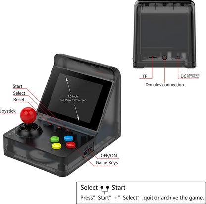 Ultimate 32-Bit Mini Arcade Retro Console - 500 Classic Games for Kids - Portable Handheld Fun!