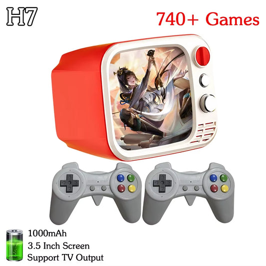 H7 Retro Small TV Video Handheld Game Console 3.5-Inch HD 740 Classical Games Dual Gamepad Handheld Video Game Console
