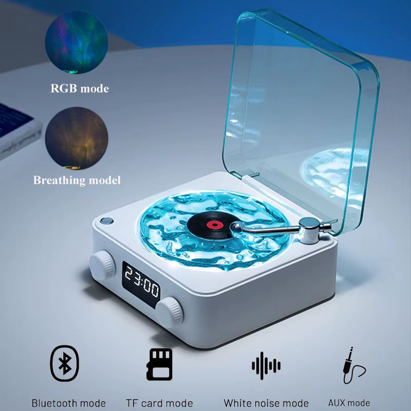 Vintage Mini Bluetooth Speaker with RGB Light - Portable White Noise Sleep Aid & Subwoofer, TF Card Support