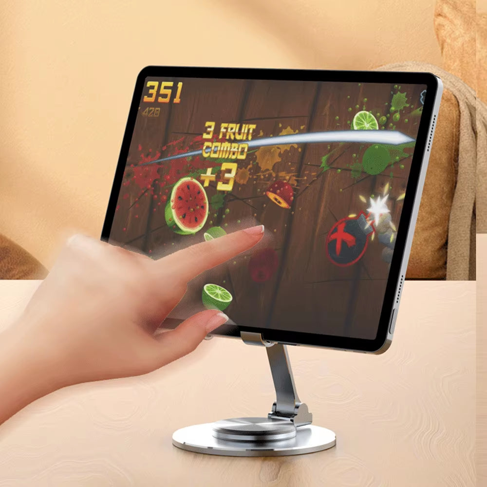 Adjustable 360° Rotating Metal Phone & Tablet Stand for iPhone, iPad, and Xiaomi - Perfect Desktop Holder