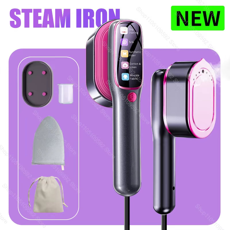 Portable Handheld Steam Iron - Multi-Functional Garment Steamer for Travel and Home Use