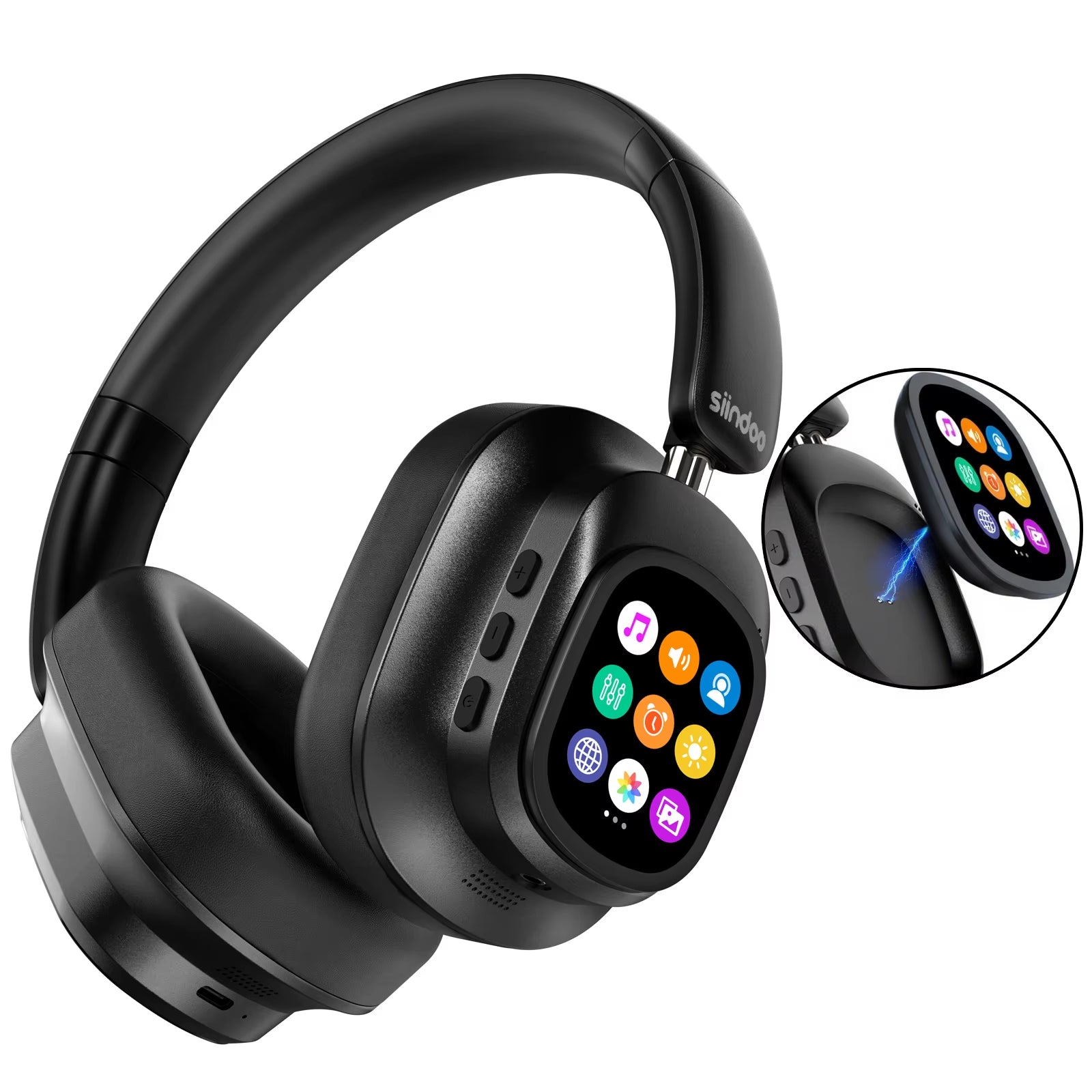 Jh-Anc930Plus Hybrid Wireless Active Noise Cancelling Headphones with Touch Control & LED Screen