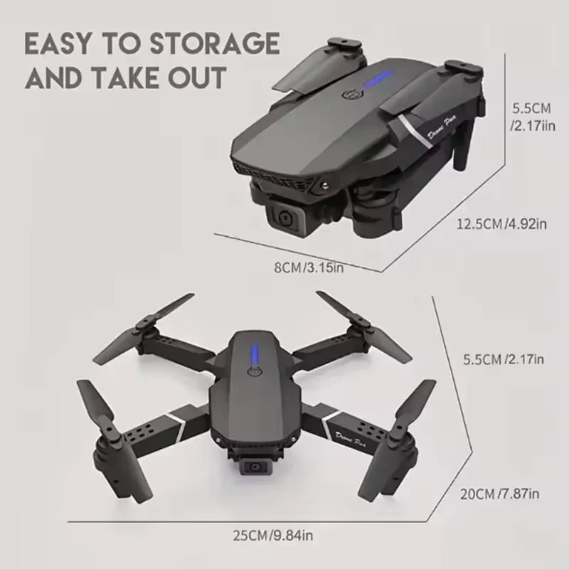 2025 E88Pro 4K Professional RC Drone with 1080P HD Camera - Foldable Helicopter, WIFI FPV, Height Hold - Perfect Gift Toy!
