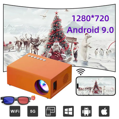 YG300 Mini Home Theater Projector - 1080P Decoding, Built-In Audio, Perfect for Smartphones and Laptops, Includes 3D Glasses Gift!