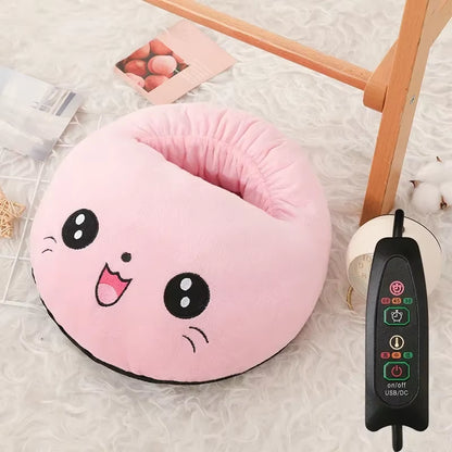 Cozy Cartoon USB Foot Warmer - Multicolor Plush Electric Heater for Winter Comfort