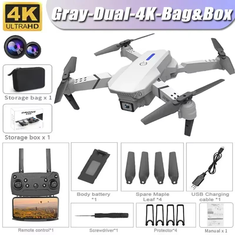 2025 E88Pro 4K Professional RC Drone with 1080P HD Camera - Foldable Helicopter, WIFI FPV, Height Hold - Perfect Gift Toy!