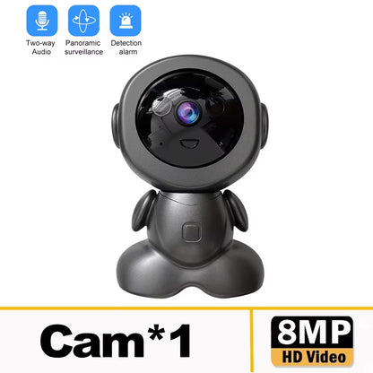 8MP Smart WiFi Surveillance Robot - Wireless Security Baby Monitor with AI Human Tracking, Two-Way Audio, and Color Night Vision