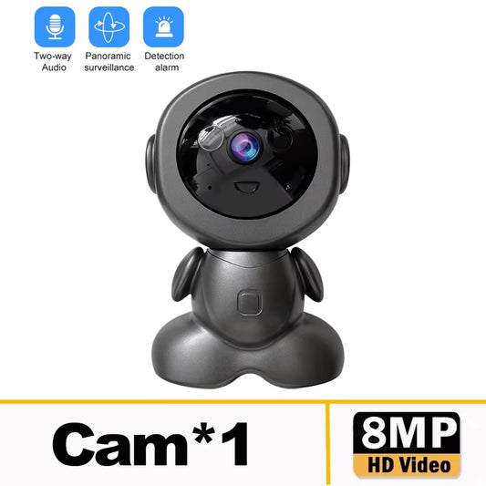 8MP Smart WiFi Surveillance Robot - Wireless Security Baby Monitor with AI Human Tracking, Two-Way Audio, and Color Night Vision