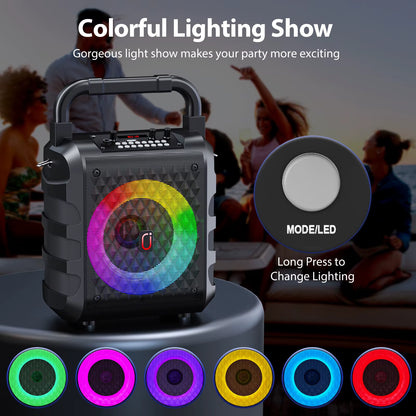 Ultimate Wireless Bluetooth Karaoke Speaker with LED Light - Portable Home Karaoke System with Microphone