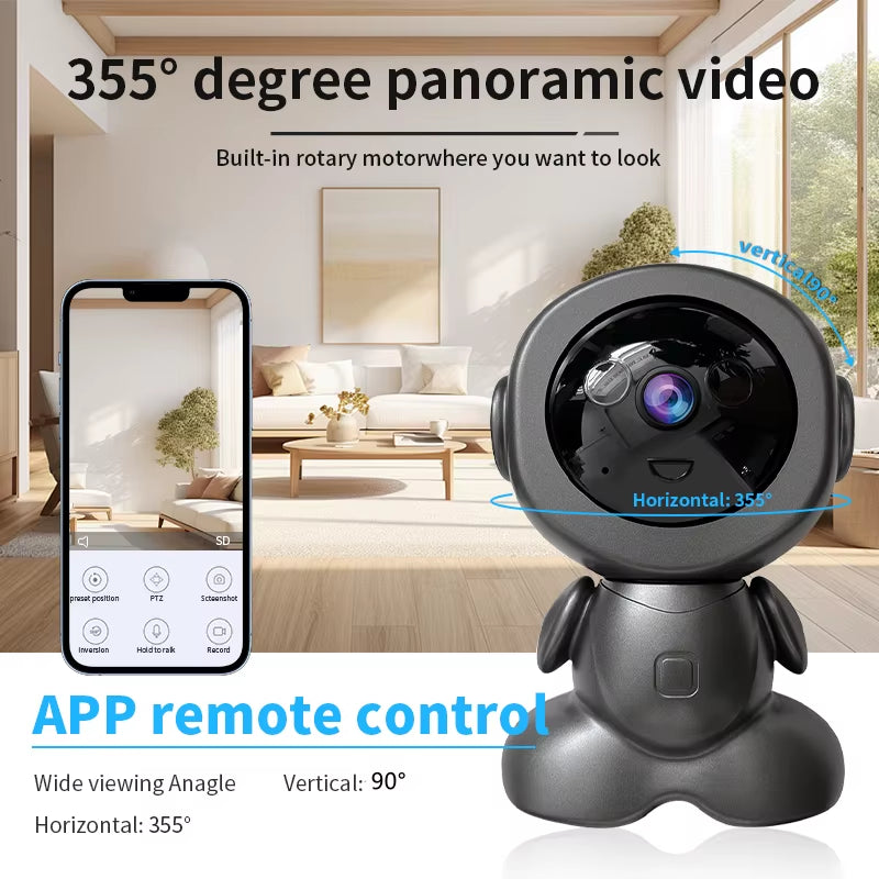 8MP Smart WiFi Surveillance Robot - Wireless Security Baby Monitor with AI Human Tracking, Two-Way Audio, and Color Night Vision