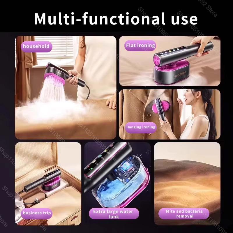 Portable Handheld Steam Iron - Multi-Functional Garment Steamer for Travel and Home Use