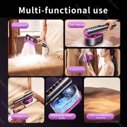Portable Handheld Steam Iron - Multi-Functional Garment Steamer for Travel and Home Use