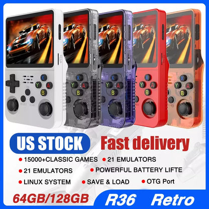 Open Source R36 64GB Handheld Game Console - Play the Best Games on Linux with 3.5" Display!