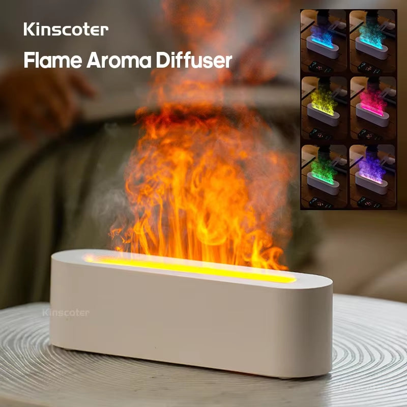 Flame-Inspired Essential Oil Aroma Diffuser with Ultrasonic Mist & RGB Night Light