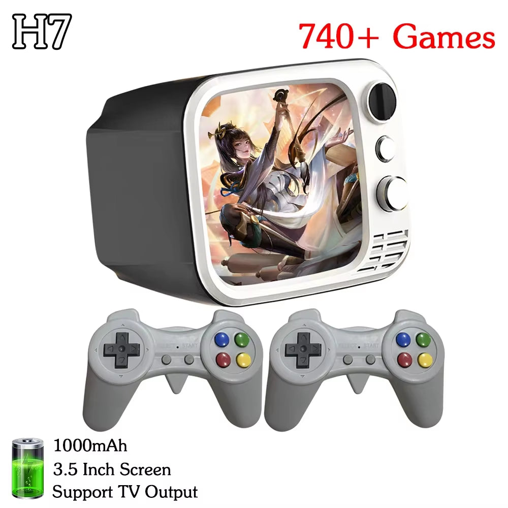 H7 Retro Small TV Video Handheld Game Console 3.5-Inch HD 740 Classical Games Dual Gamepad Handheld Video Game Console