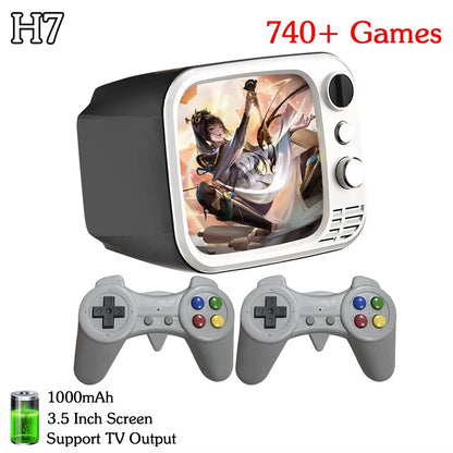 H7 Retro Small TV Video Handheld Game Console 3.5-Inch HD 740 Classical Games Dual Gamepad Handheld Video Game Console