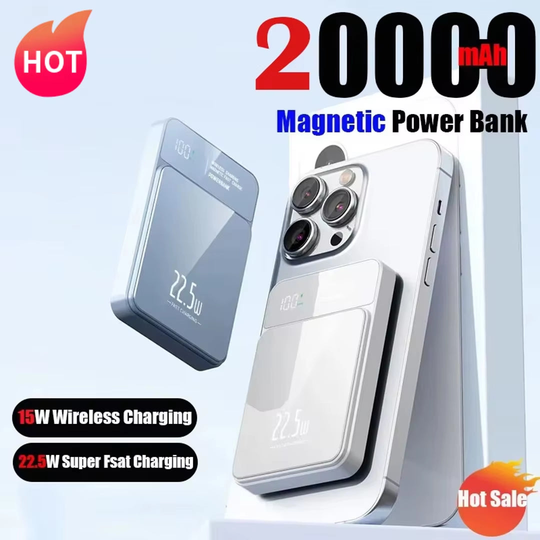 20000Mah Magnetic Wireless Power Bank, Super Fast Charging for Iphone 16/15/14/13, for Huawei, for Samsung, for Xiaomi