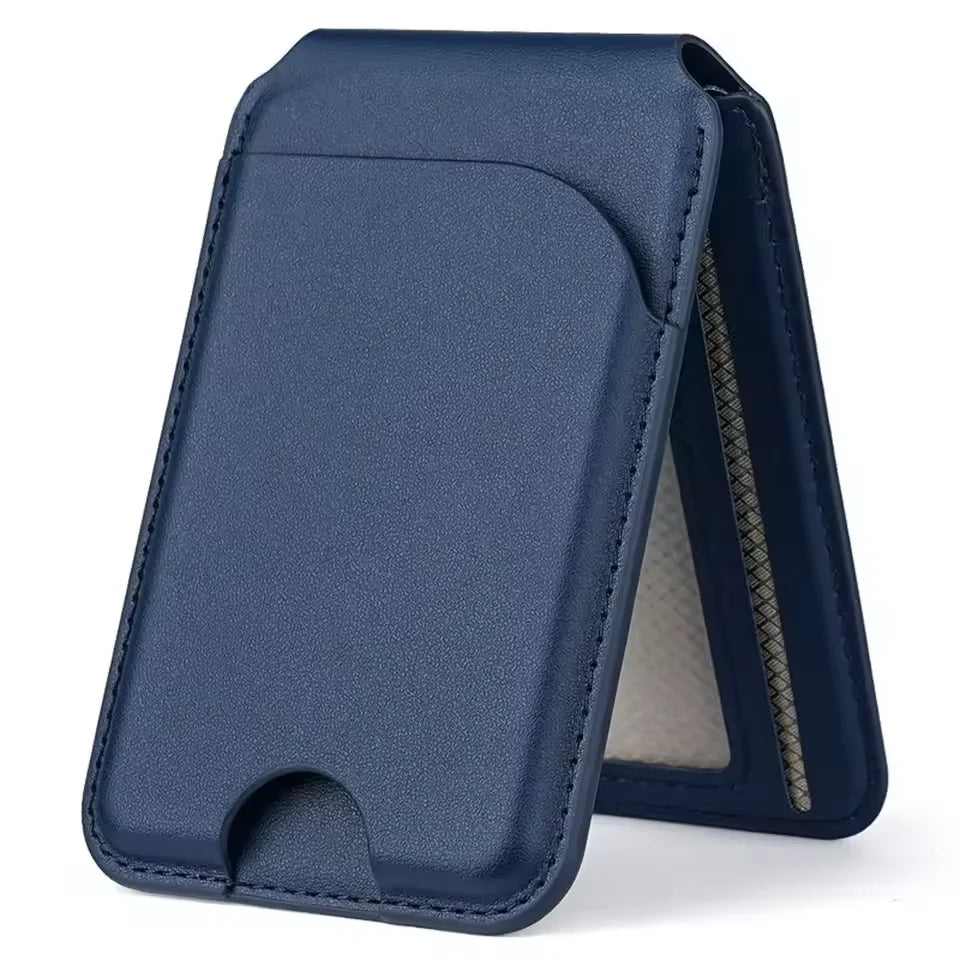 Revolutionary 2-in-1 Magnetic Wallet Stand: Premium Leather Card Holder for iPhone 16/15/14/13/12 Series with Adjustable Viewing Options