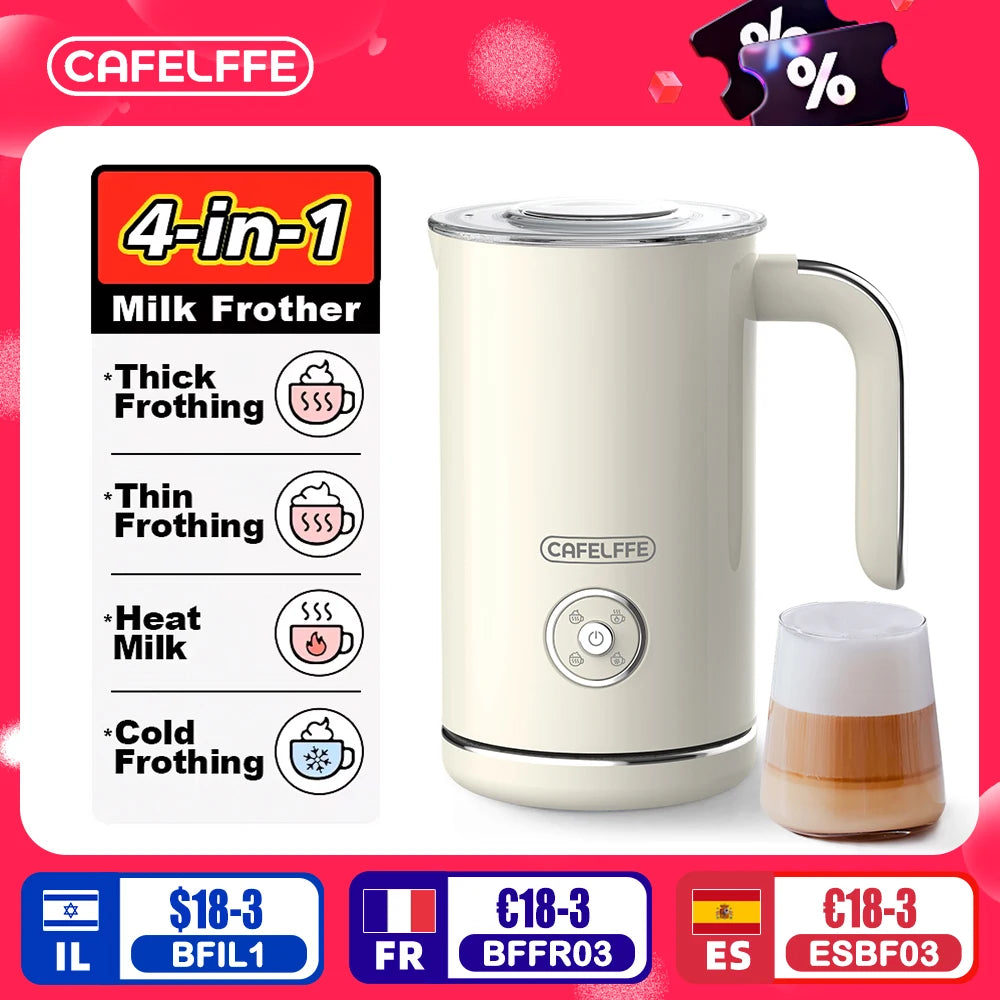 4-in-1 Milk Frother & Foam Maker – Turn Everyday Coffee Into Café-Style Creations (Hot or Cold!)