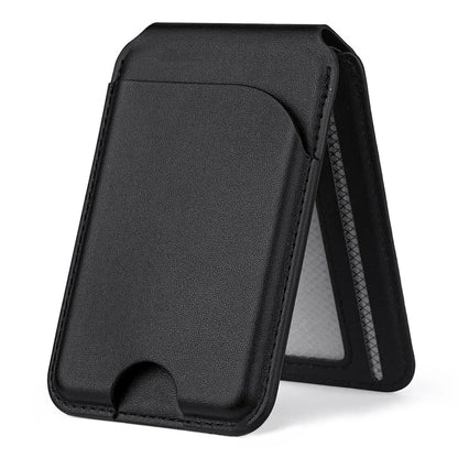 Revolutionary 2-in-1 Magnetic Wallet Stand: Premium Leather Card Holder for iPhone 16/15/14/13/12 Series with Adjustable Viewing Options